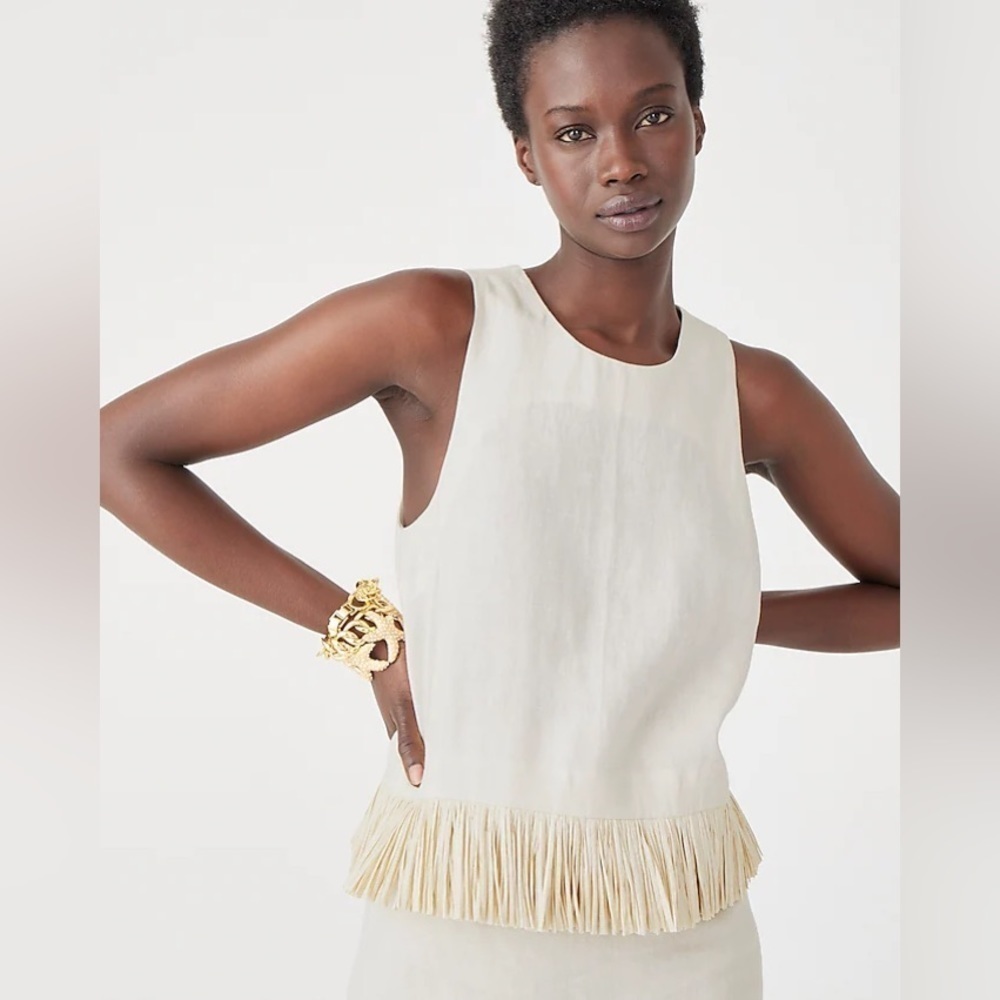 J. Crew Collection Fringe Trim Tank Top